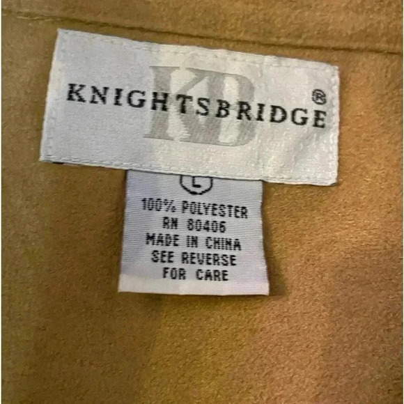 KNIGHTSBRIDGE men faux suede button down collared shirt western cowboy casual -L - Picture 6 of 11